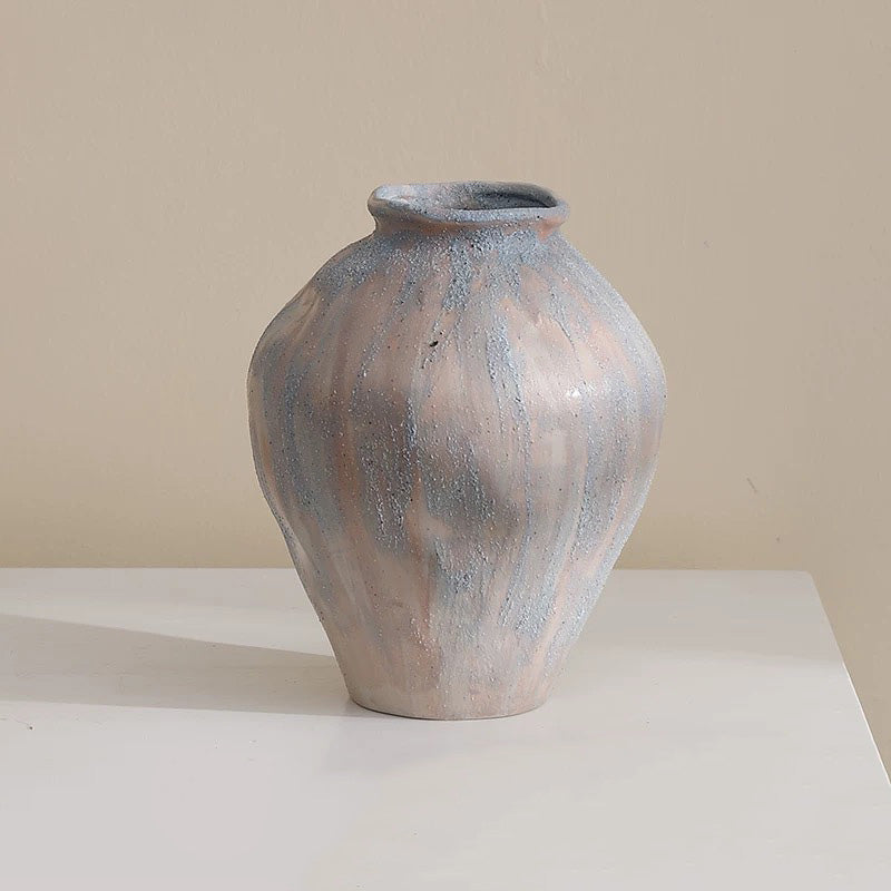 Textured Glazed Ceramic Vase