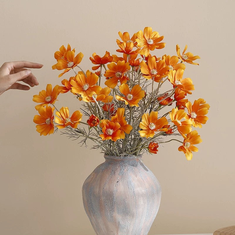 Orange Cosmos Artificial Flower Arrangement