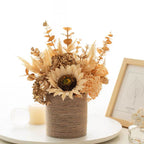 Autumn Retro Sunflower Artificial Flower Arrangement with Vase
