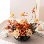 Autumn Rose Artificial Floral Arrangement with Vase