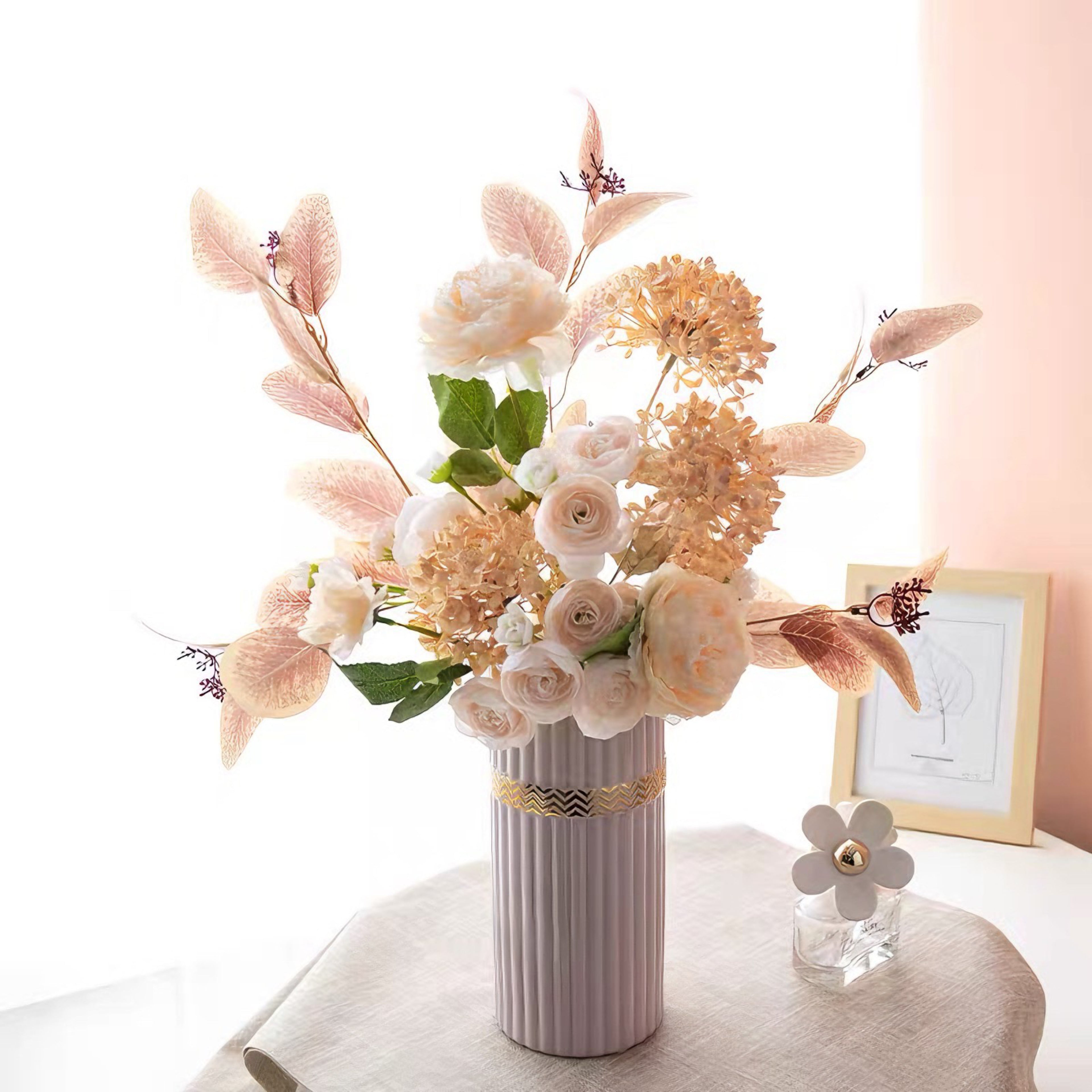 Champagne Pink Peony Artificial Floral Arrangement