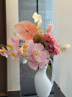 Blush Pink Orchid Anthurium Faux Floral Arrangement
