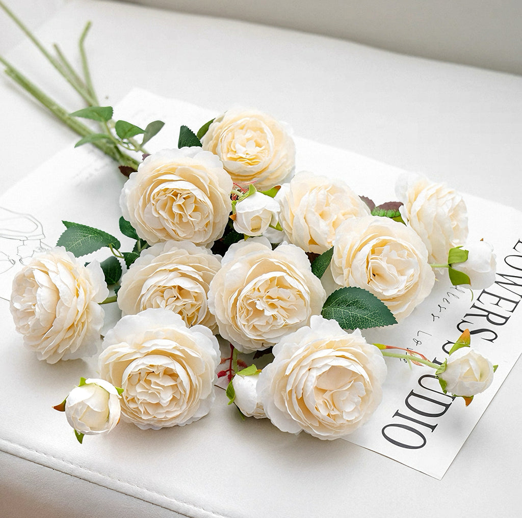 フェイクチューリップアレンジメント - ホワイト（茎10本 / 花10個）