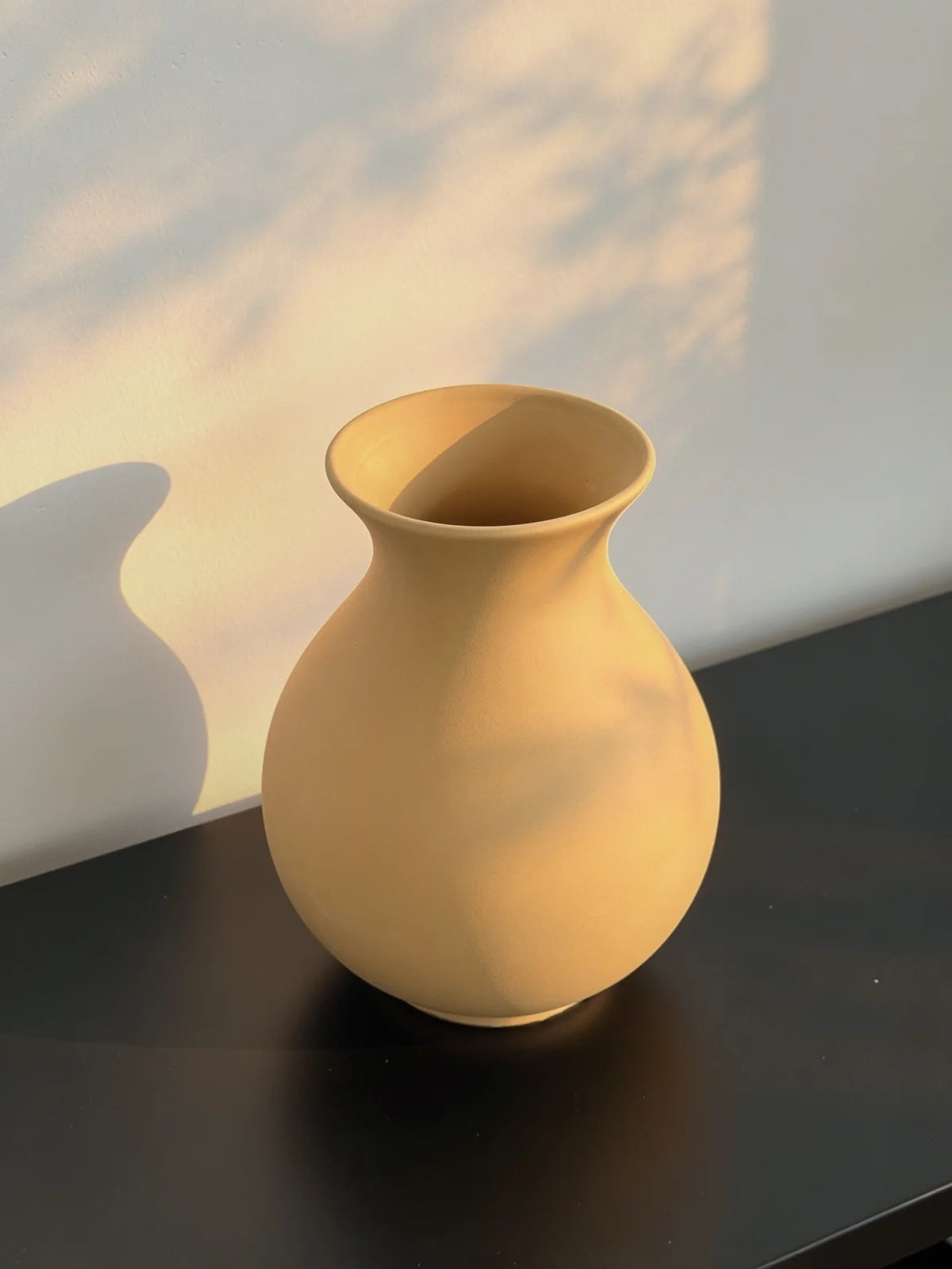 Minimalist Matte Sand Bulbous Ceramic Vase