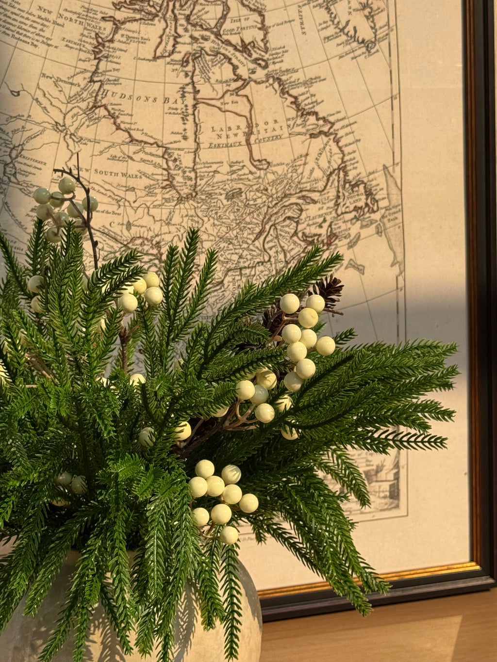 Winter Pine & White Berry Faux Floral Arrangement