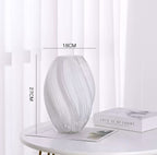 テクスチャードベージュセラミック花瓶 - ホワイト