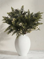 Nordic White Berry and Cedar Botanical Faux Floral Arrangement