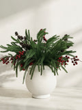 Winter Pine & Red Berry Faux Floral Arrangement