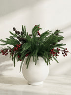 Winter Pine & Red Berry Faux Floral Arrangement
