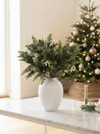 Nordic White Berry and Cedar Botanical Faux Floral Arrangement