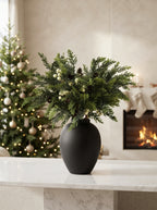 Nordic White Berry and Cedar Botanical Faux Floral Arrangement