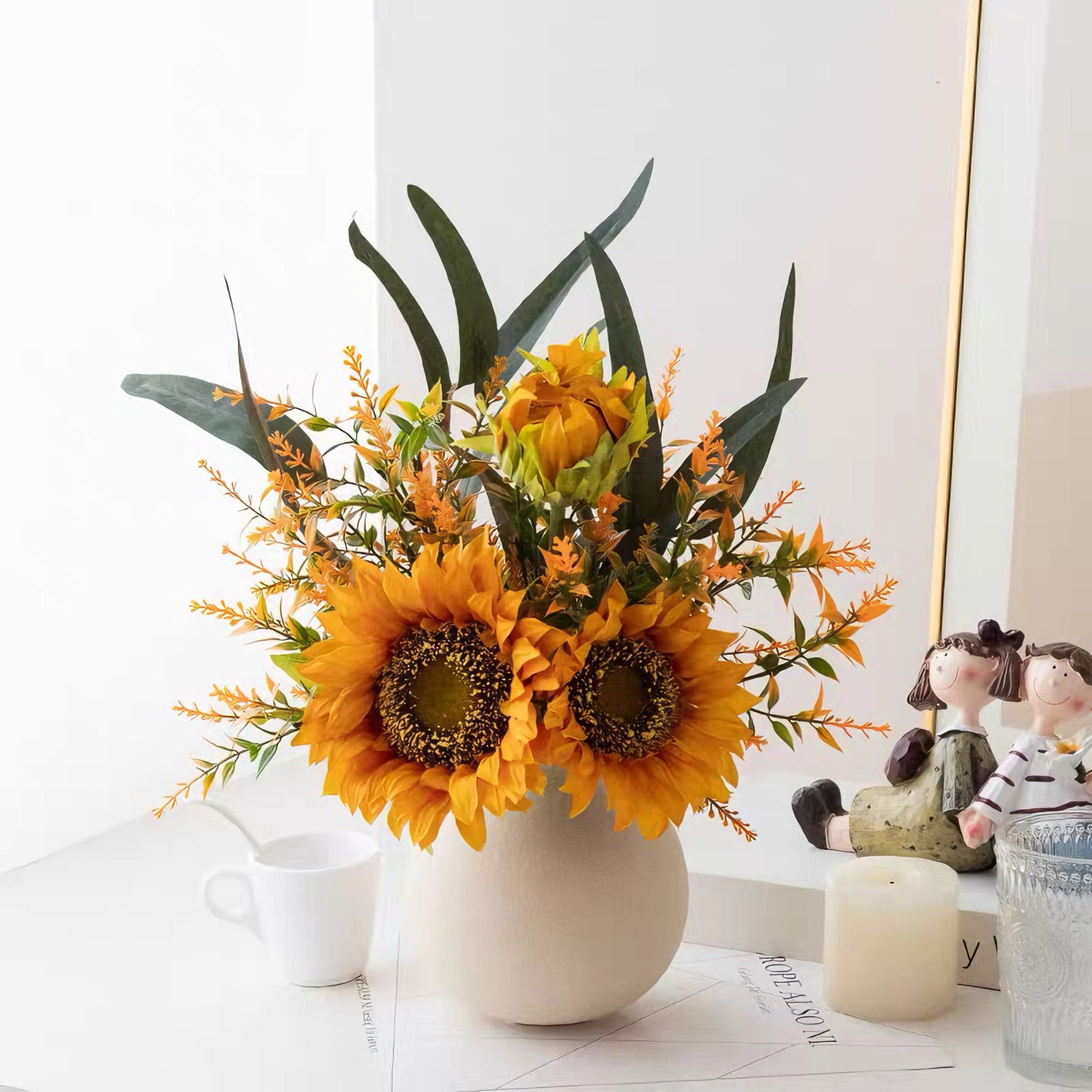Sunny Splendor Sunflower Artificial Floral Arrangement