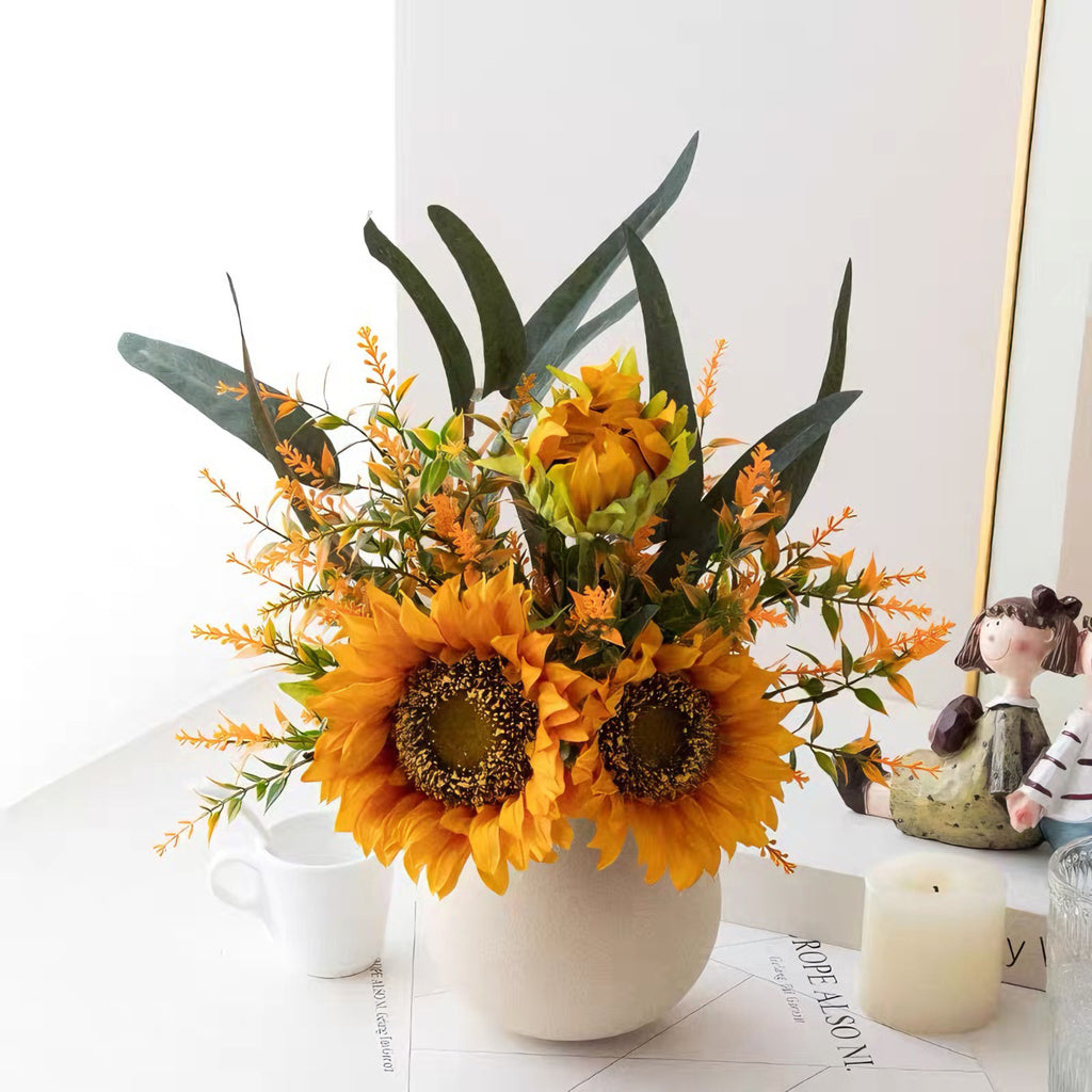Sunny Splendor Sunflower Artificial Floral Arrangement
