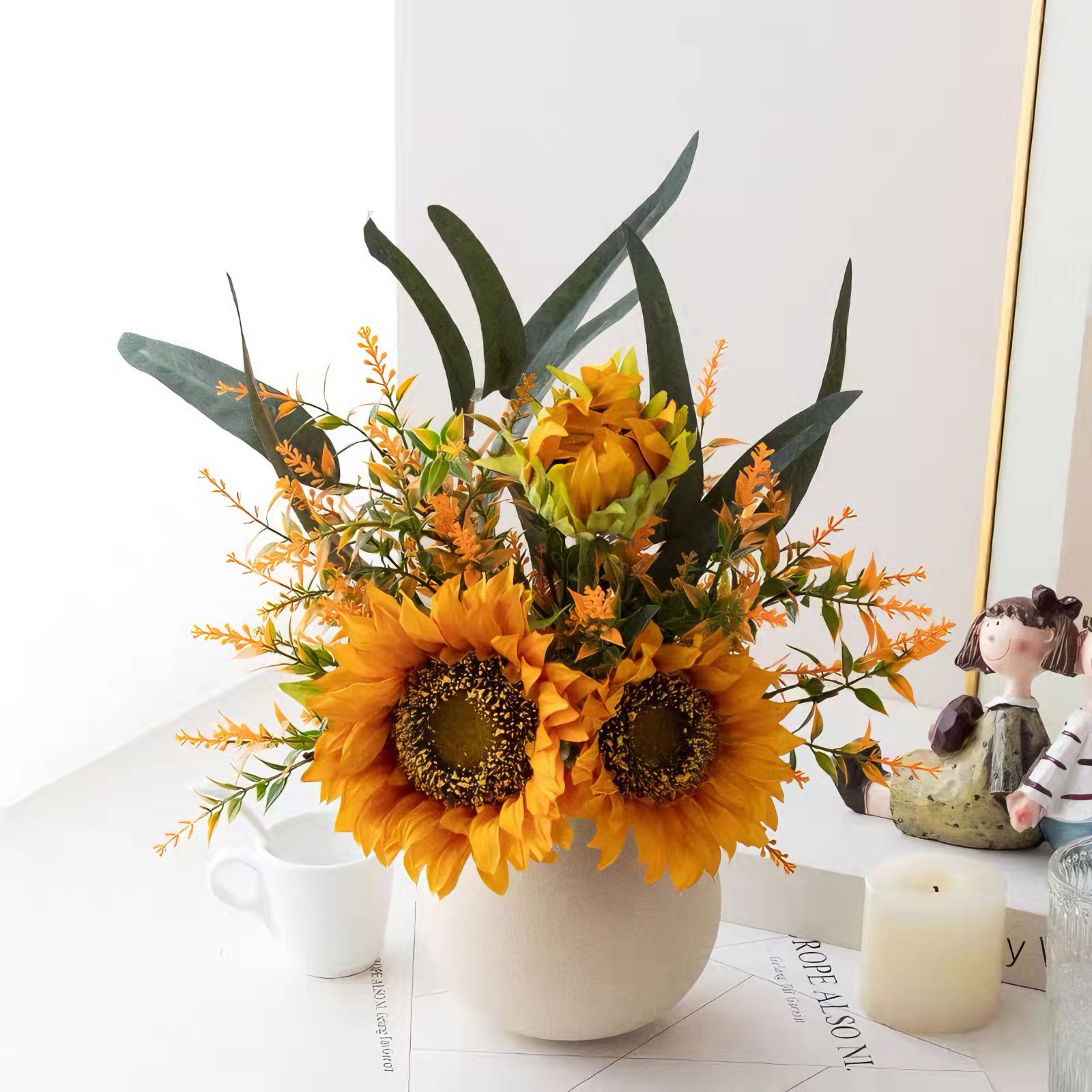 Sunny Splendor Sunflower Artificial Floral Arrangement