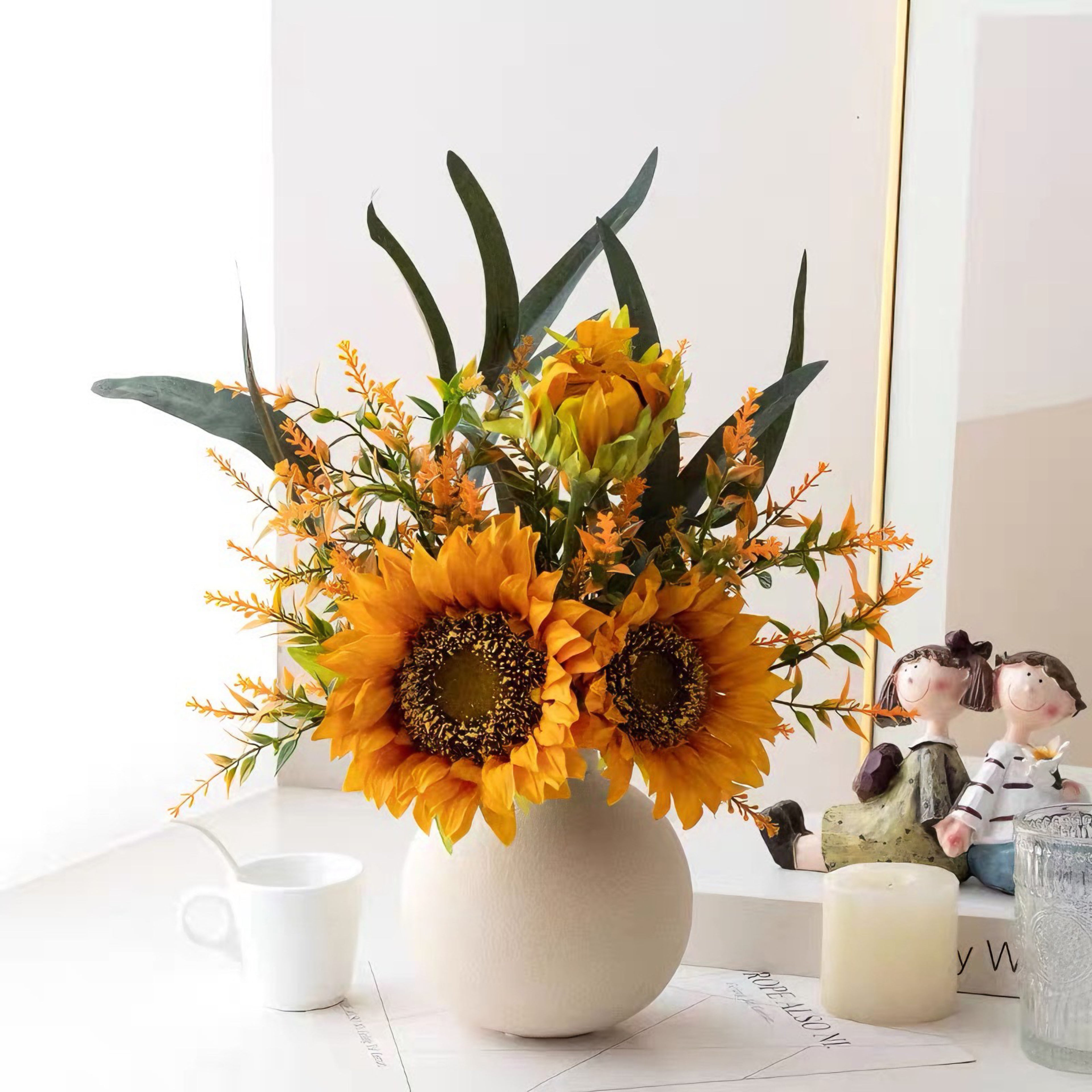 Sunny Splendor Sunflower Artificial Floral Arrangement
