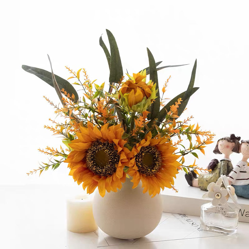 Sunny Splendor Sunflower Artificial Floral Arrangement
