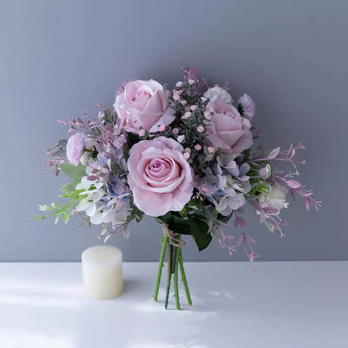 Arrangement floral artificiel rose chuchotement blush