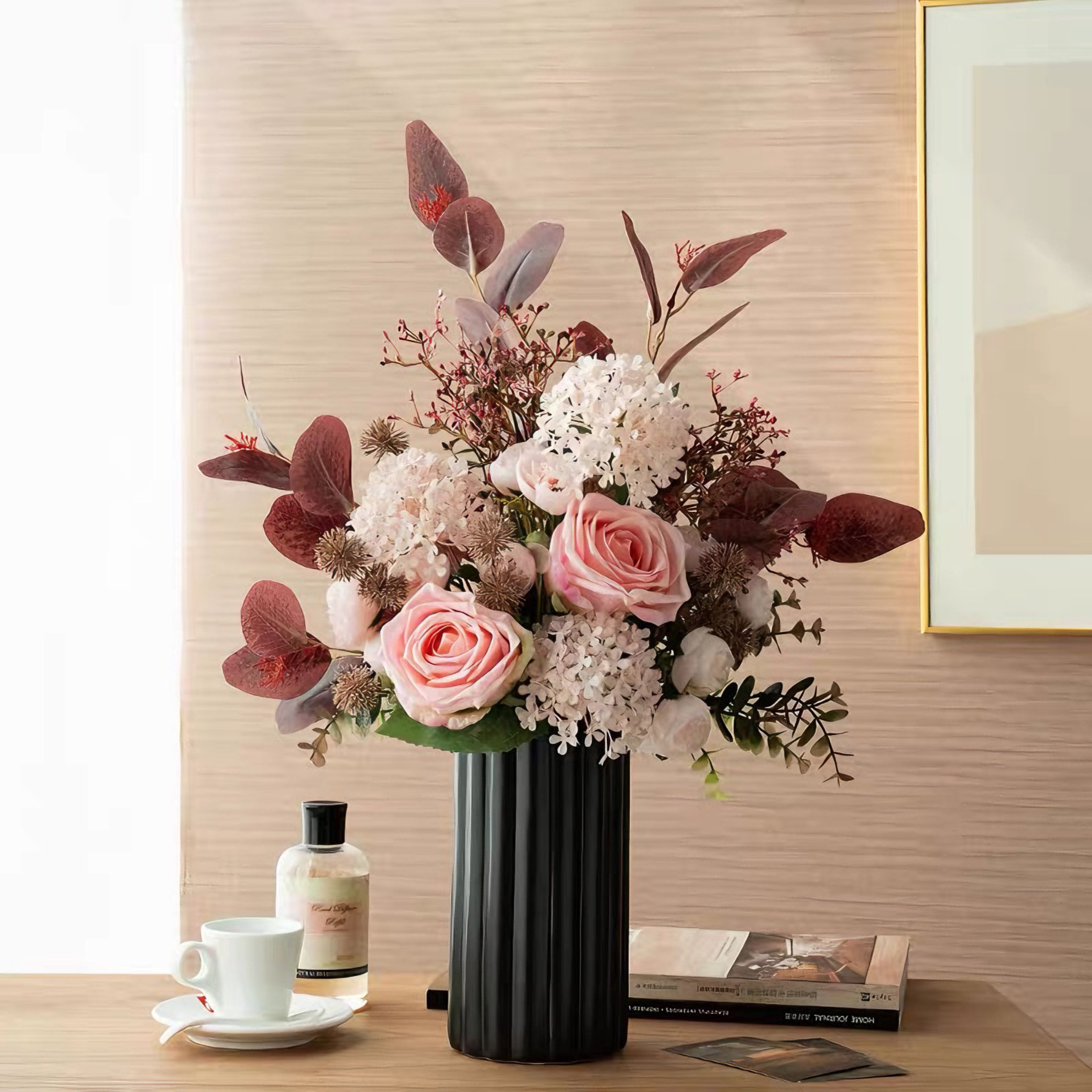 Blush Romance Luxe Pink Artisan Artificial Floral Arrangement