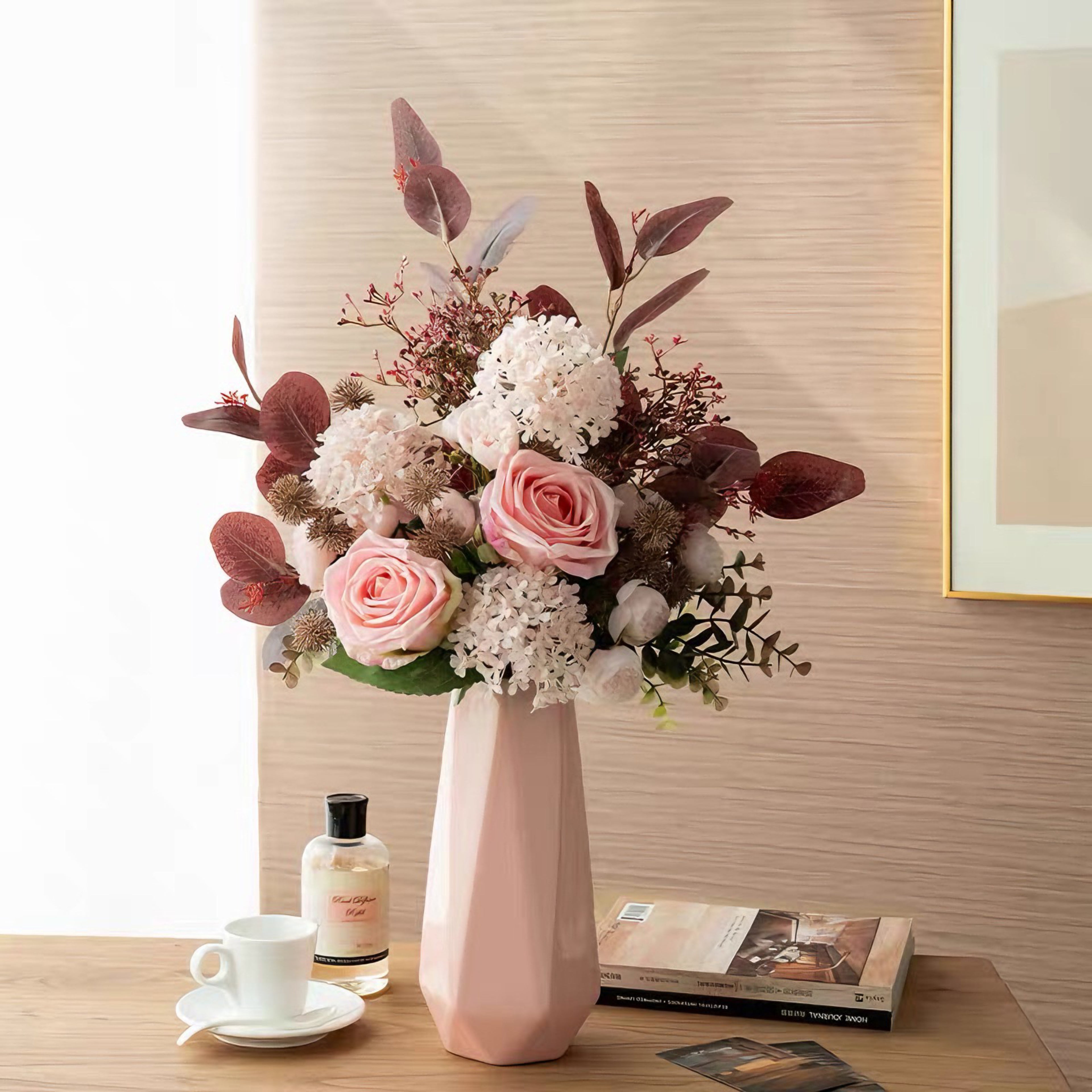 Blush Romance Luxe Pink Artisan Artificial Floral Arrangement