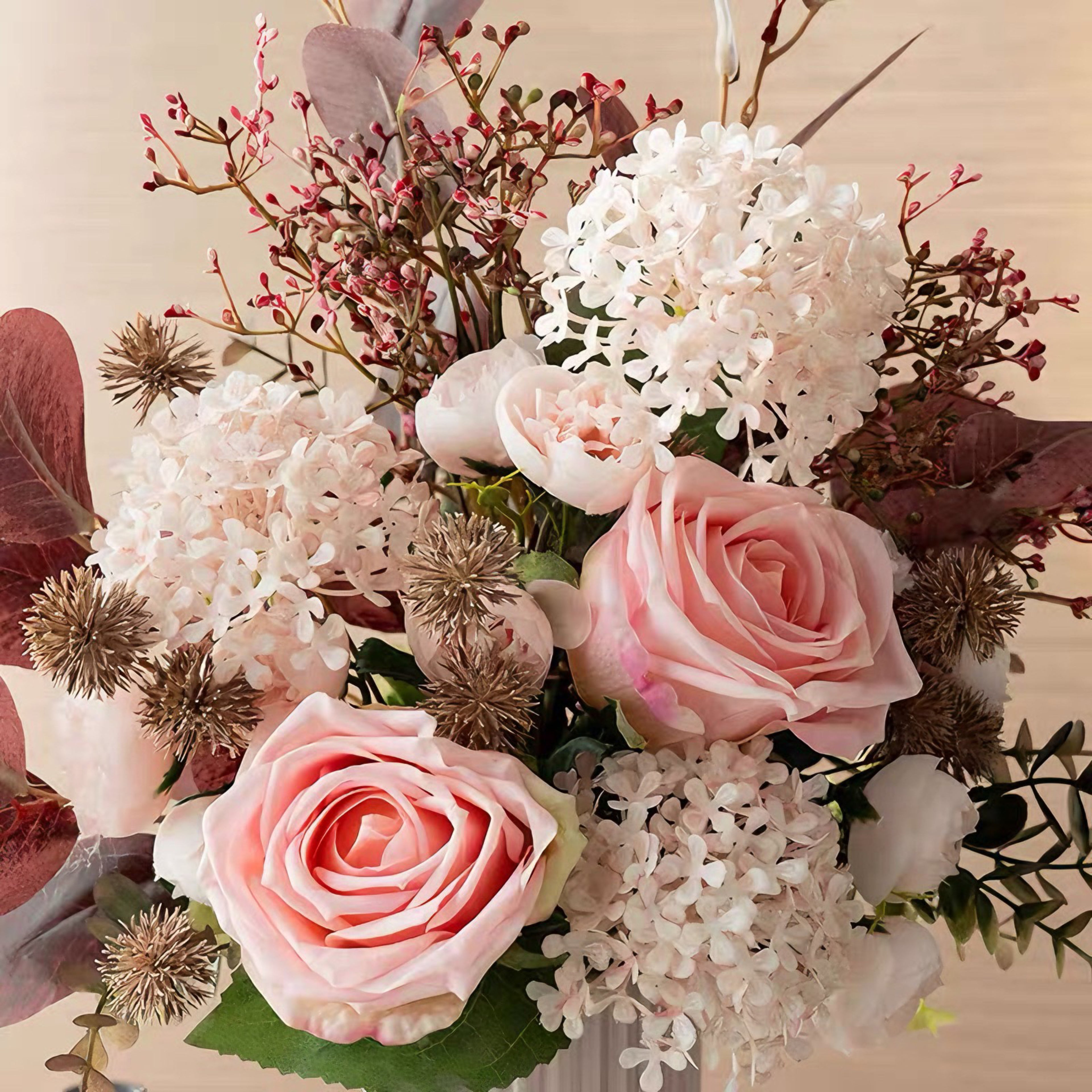 Blush Romance Luxe Pink Artisan Artificial Floral Arrangement