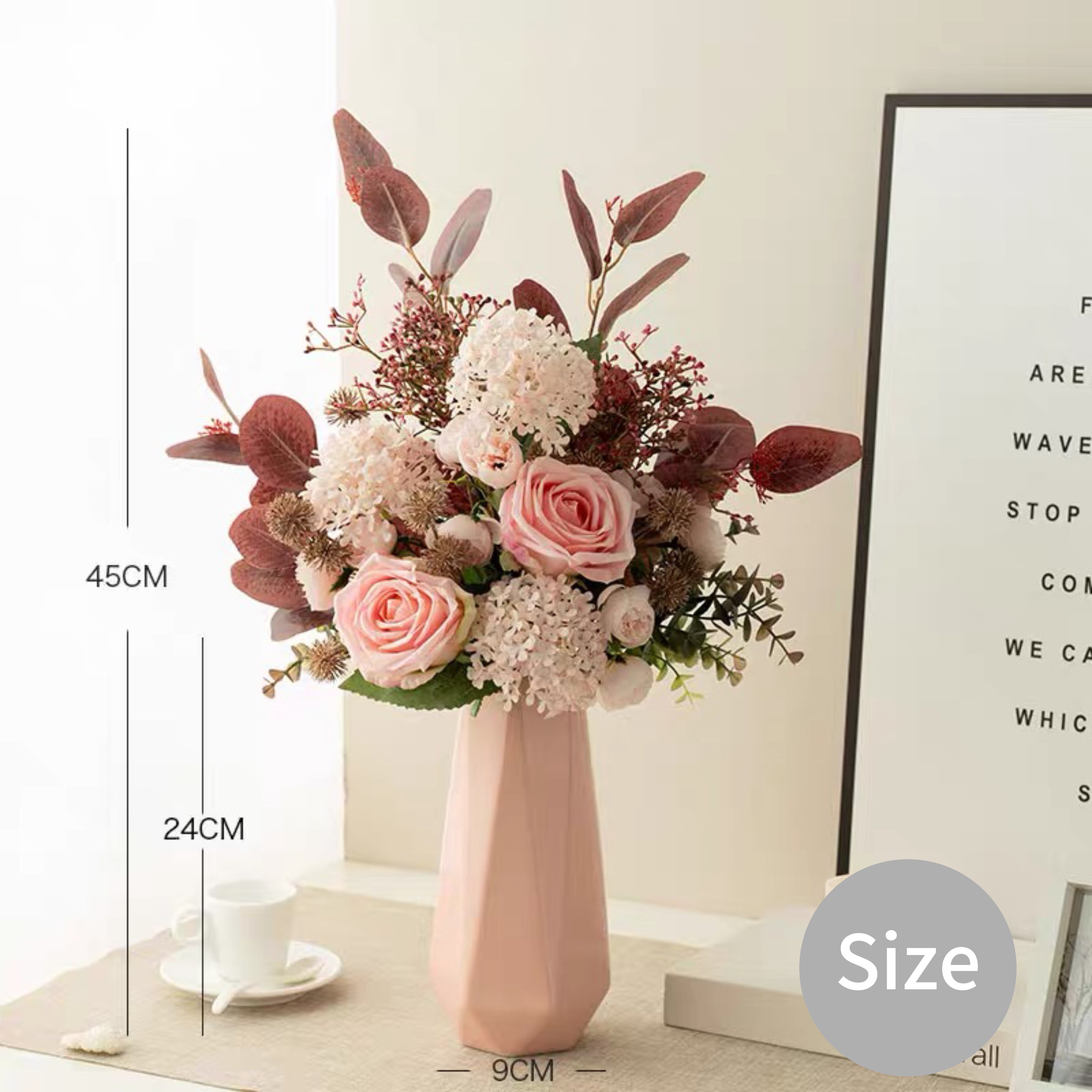 Blush Romance Luxe Pink Artisan Artificial Floral Arrangement
