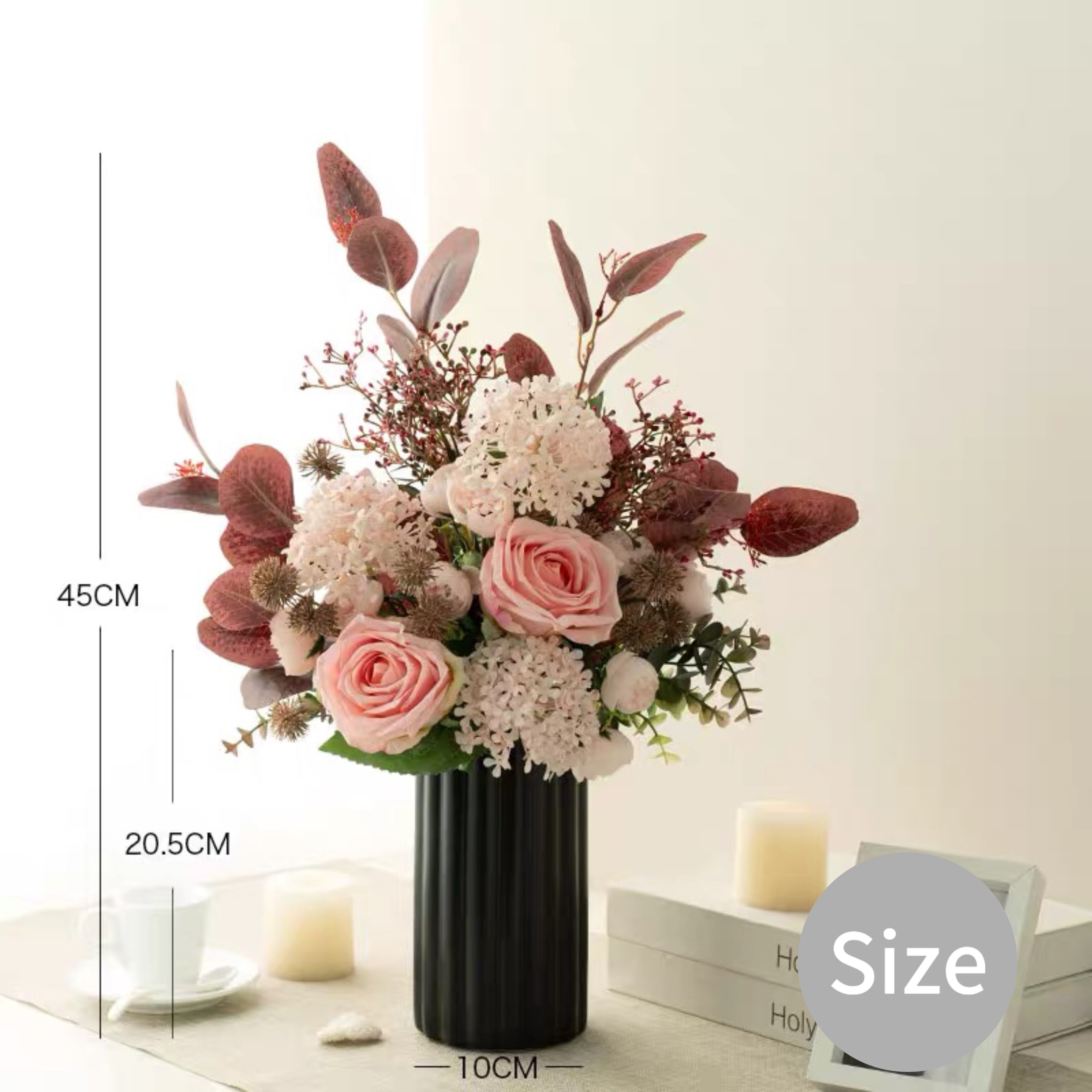 Blush Romance Luxe Pink Artisan Artificial Floral Arrangement