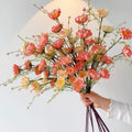 Pastelgele & roze azalea kunstbloemschikking