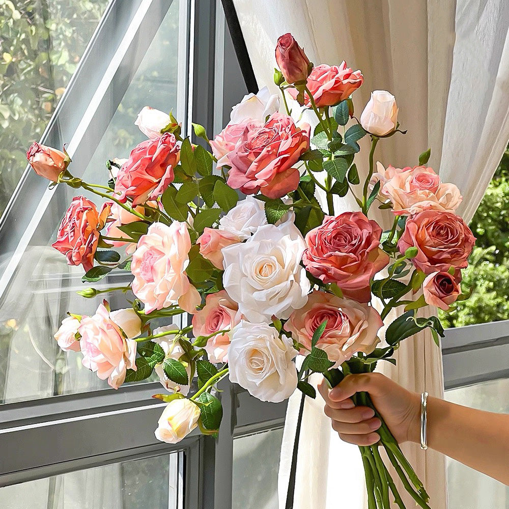 Blush Rose Symphony Artisan Faux Floral Arrangement