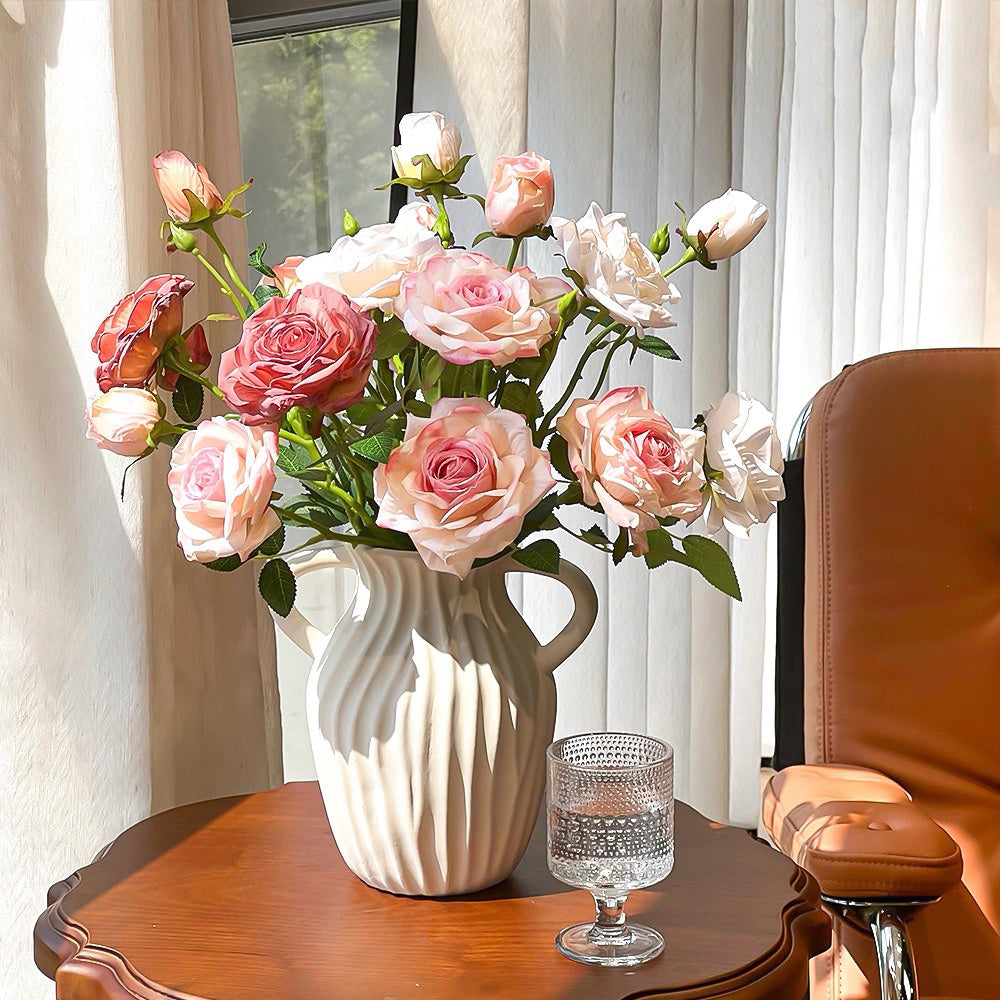 Blush Rose Symphony Artisan Faux Floral Arrangement