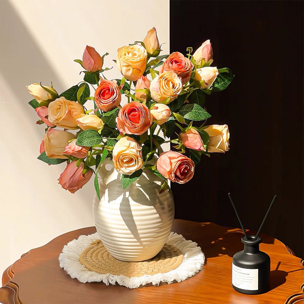 Künstliches Blumenarrangement Vintage Ölmalerei Rose Eleganz