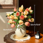 Künstliches Blumenarrangement Vintage Ölmalerei Rose Eleganz