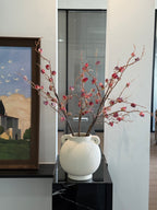 Vintage Crimson Botanical Branch Faux Floral Arrangement