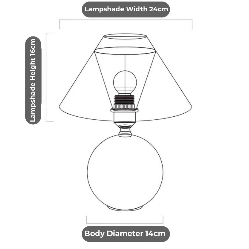 Vintage Ambient Pleated Table Lamp Walnut Wood Sphere Base