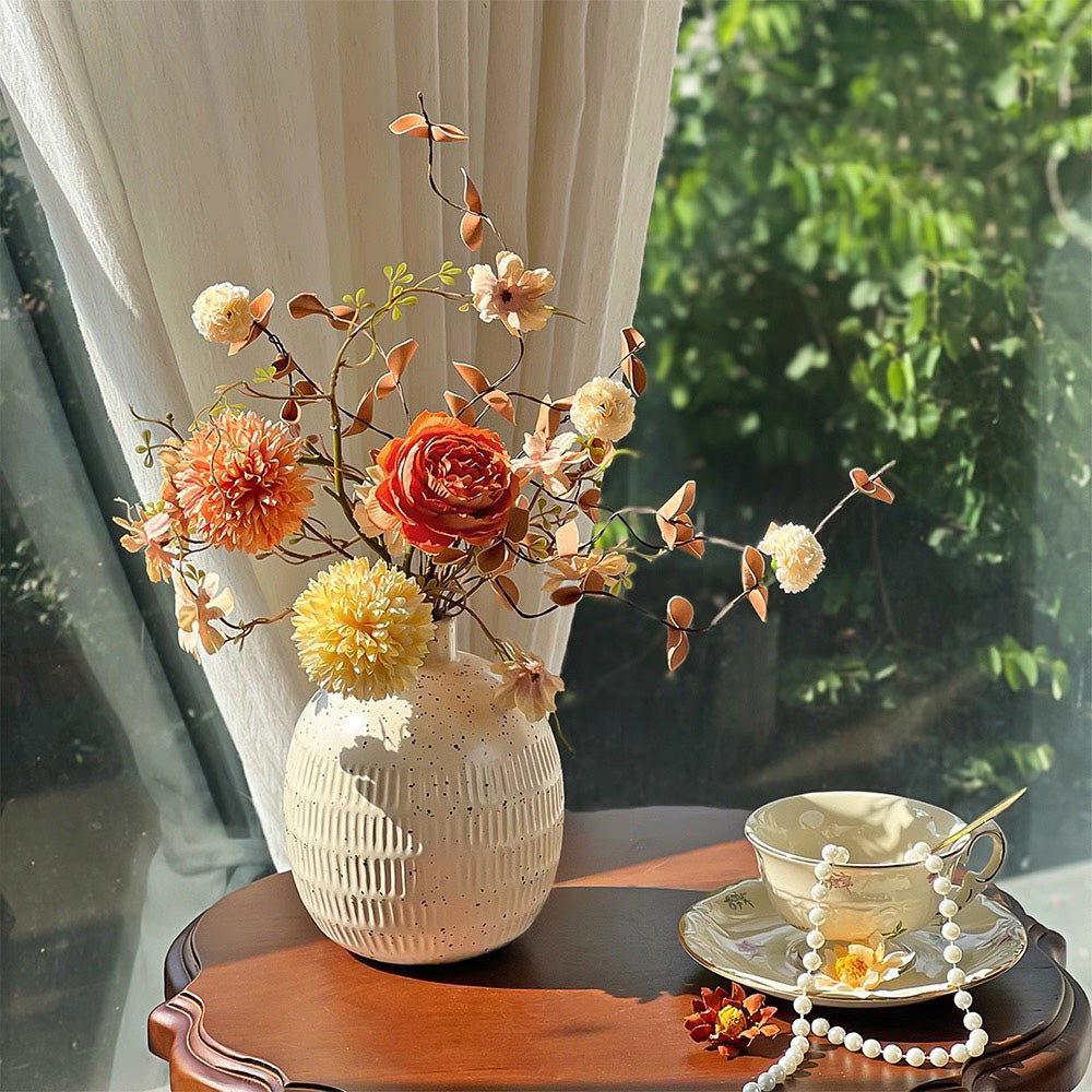 Autumn Spherical Bloom Artisan Faux Floral Arrangement