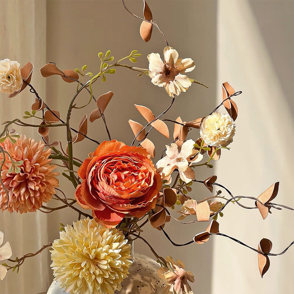 Autumn Spherical Bloom Artisan Faux Floral Arrangement
