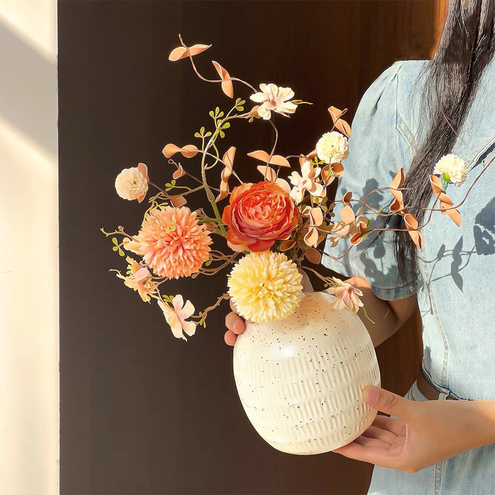 Autumn Spherical Bloom Artisan Faux Floral Arrangement