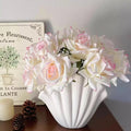 Faux Rose Bouquet - Pink Edged (10 Stems / 10 Roses)