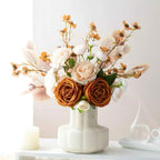 Textured Ribbed Vase - Creamy White