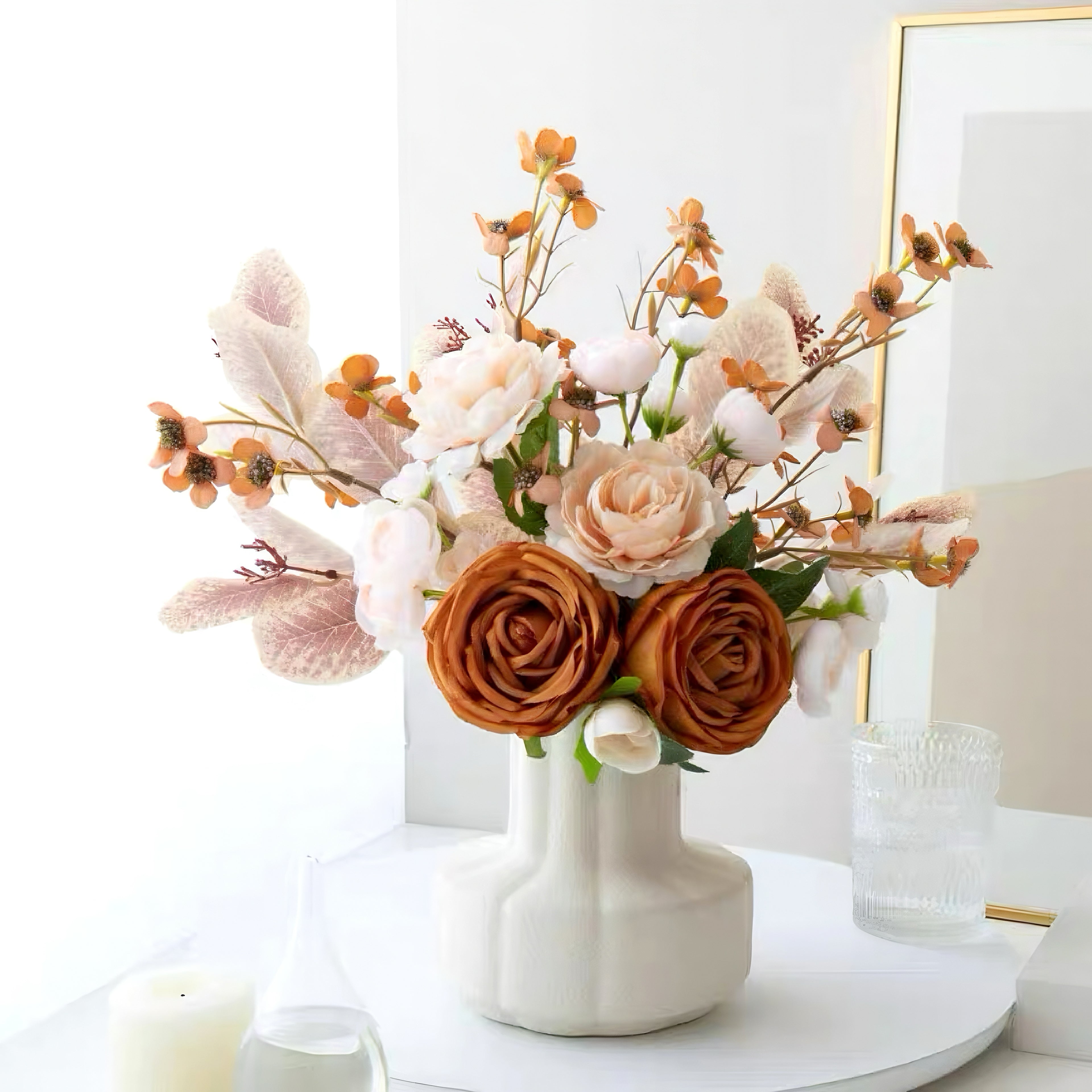 Textured Ribbed Vase - Creamy White