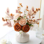 Faux Autumn Arrangement - Apricot Rose