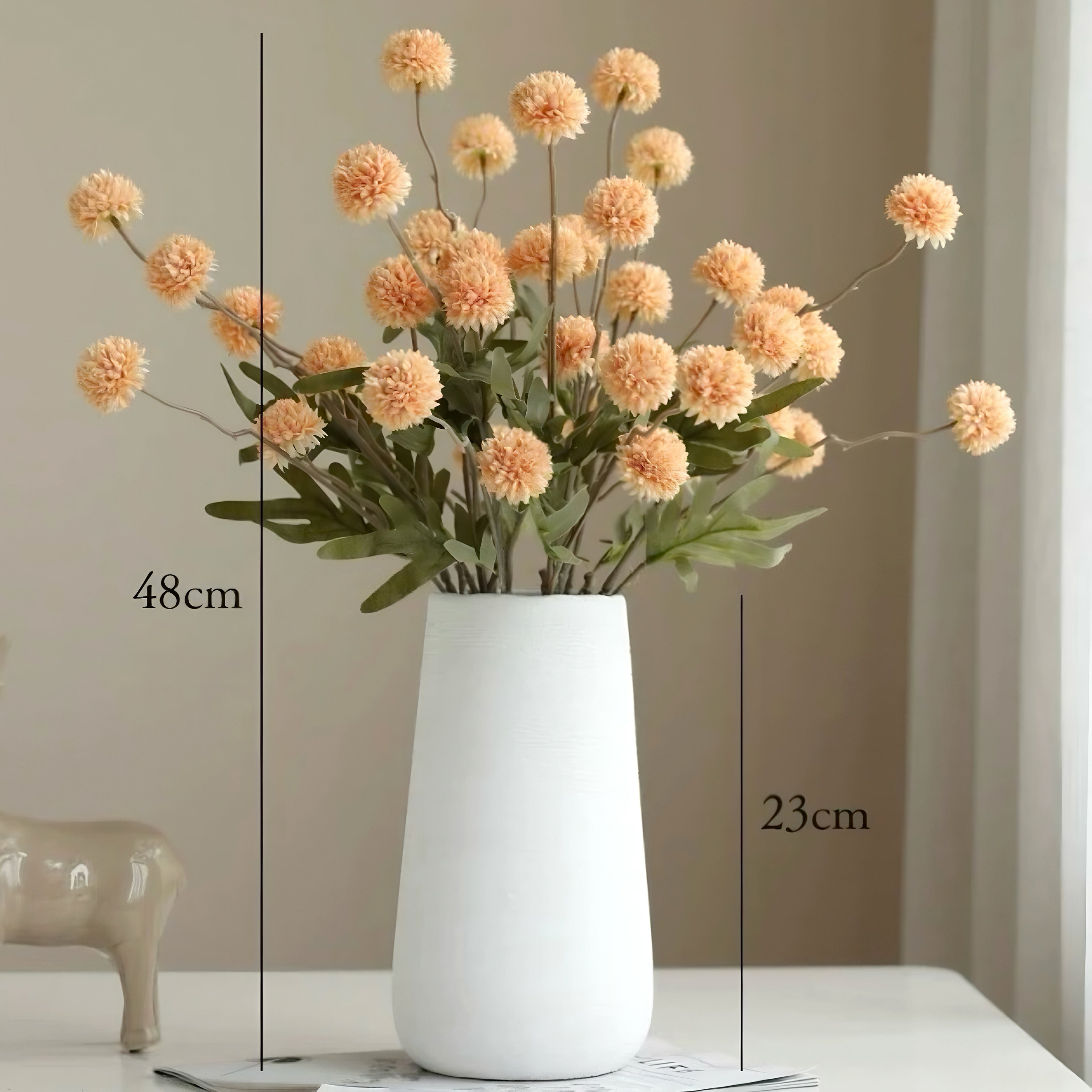 Faux Dandelion Arrangement - Cream (8 Stems / 50 Heads )