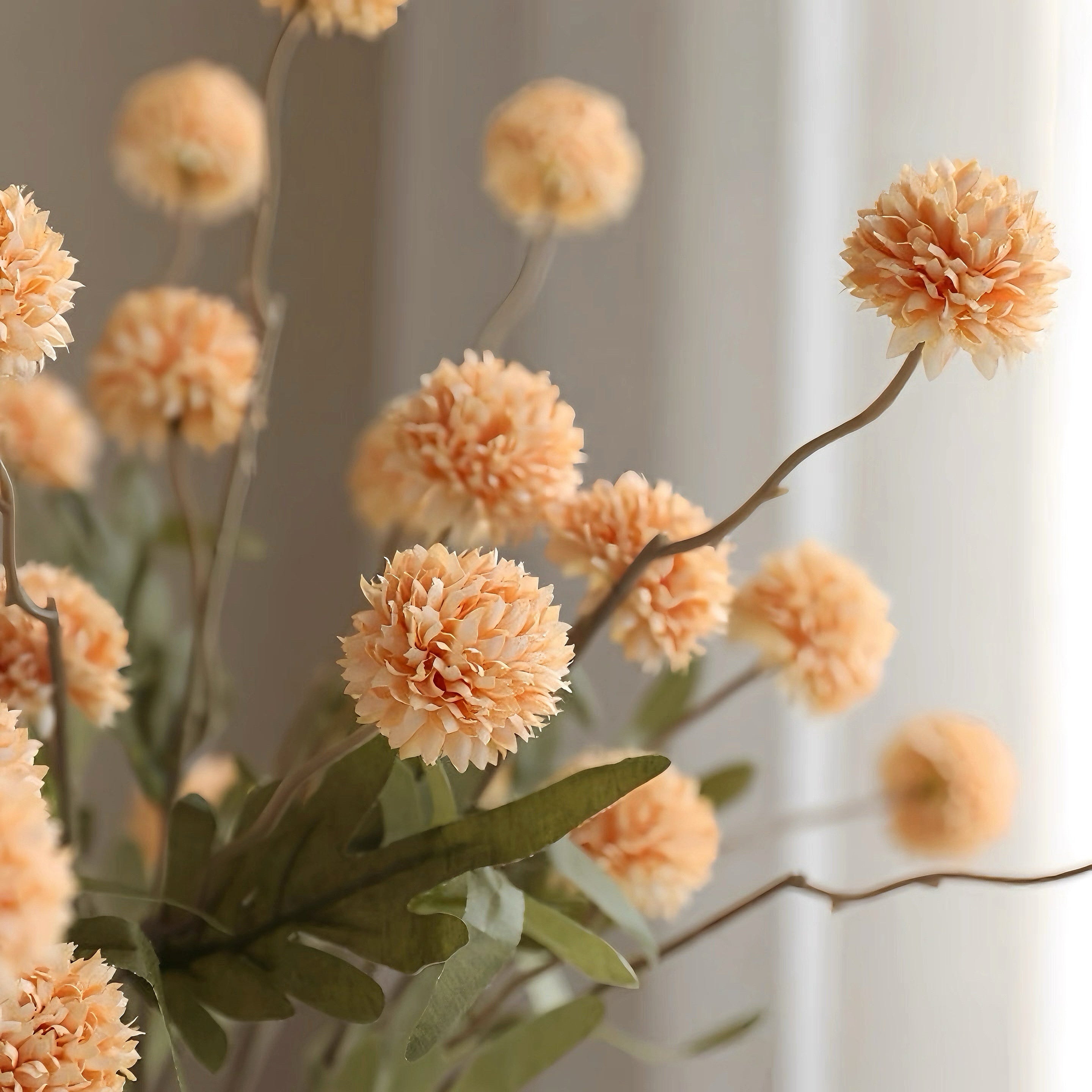 Faux Dandelion Arrangement - Cream (8 Stems / 50 Heads )