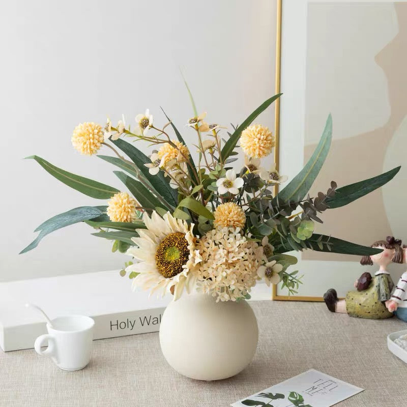 Textured Globe Vase - Creamy White