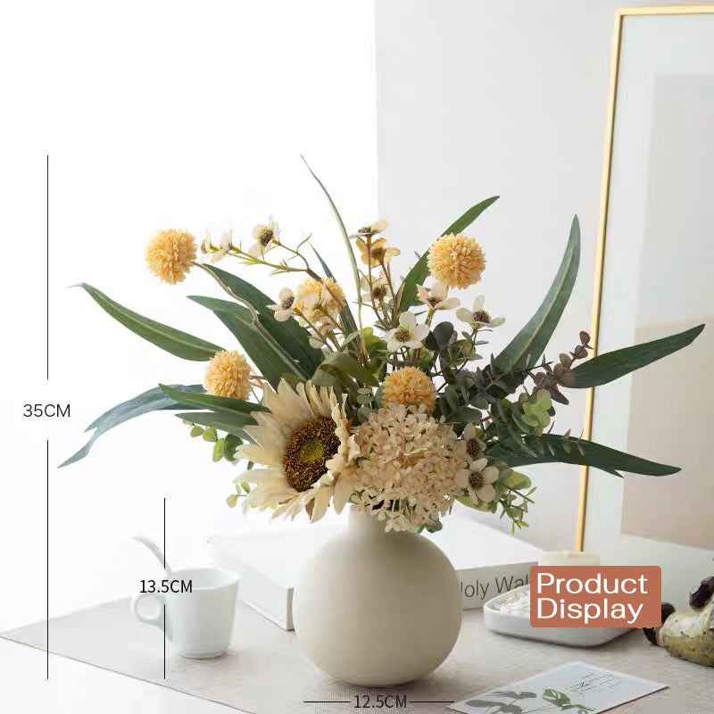 Textured Globe Vase - Creamy White