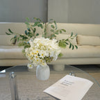 Faux Arrangement - Eucalyptus & White Hydrangea