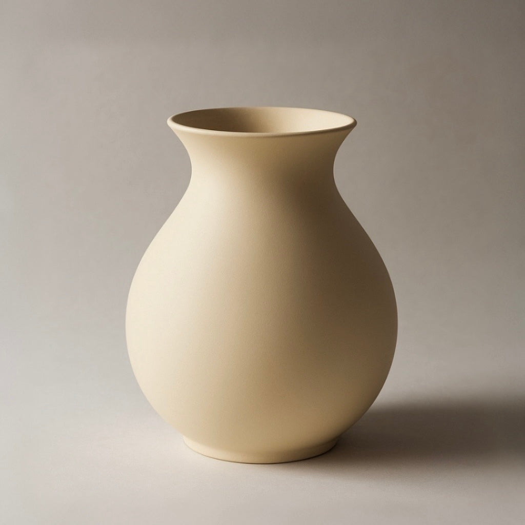 Textured Globe Vase - Beige