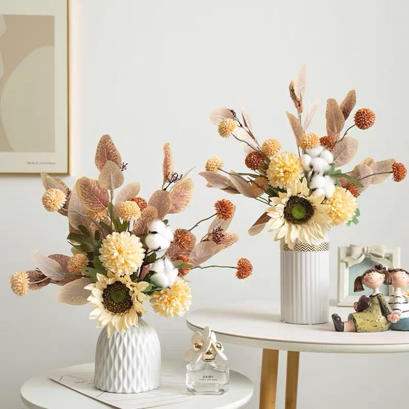 Ribbed Cylinder Vase - White