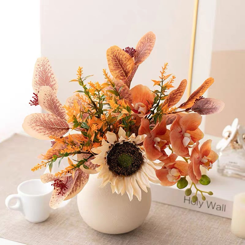Faux Autumn Arrangement - Sunflower & Autumn Blooms