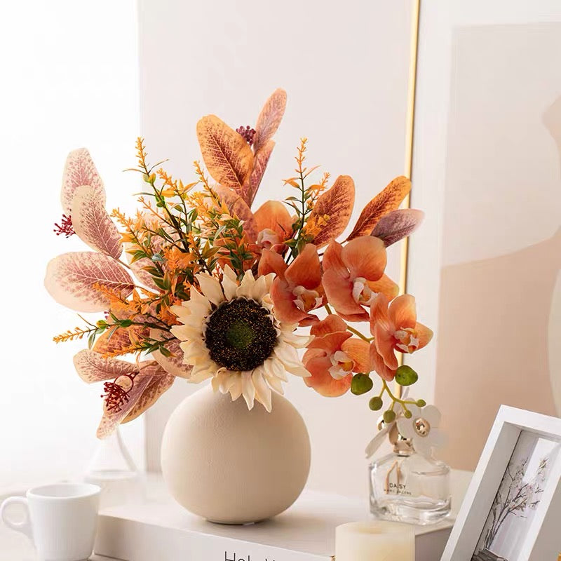 Faux Autumn Arrangement - Sunflower & Autumn Blooms