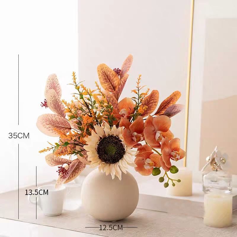 Textured Globe Vase - Creamy White